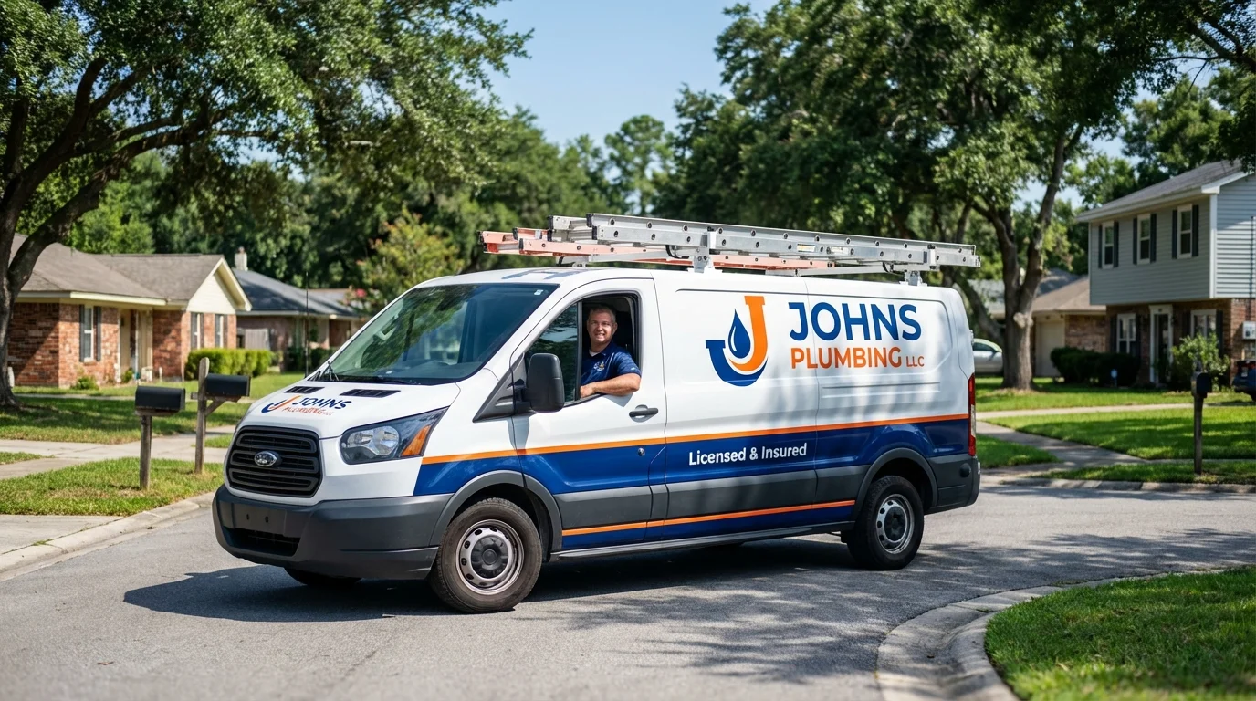 Johns Plumbing LLC service van in Moweaqua, IL