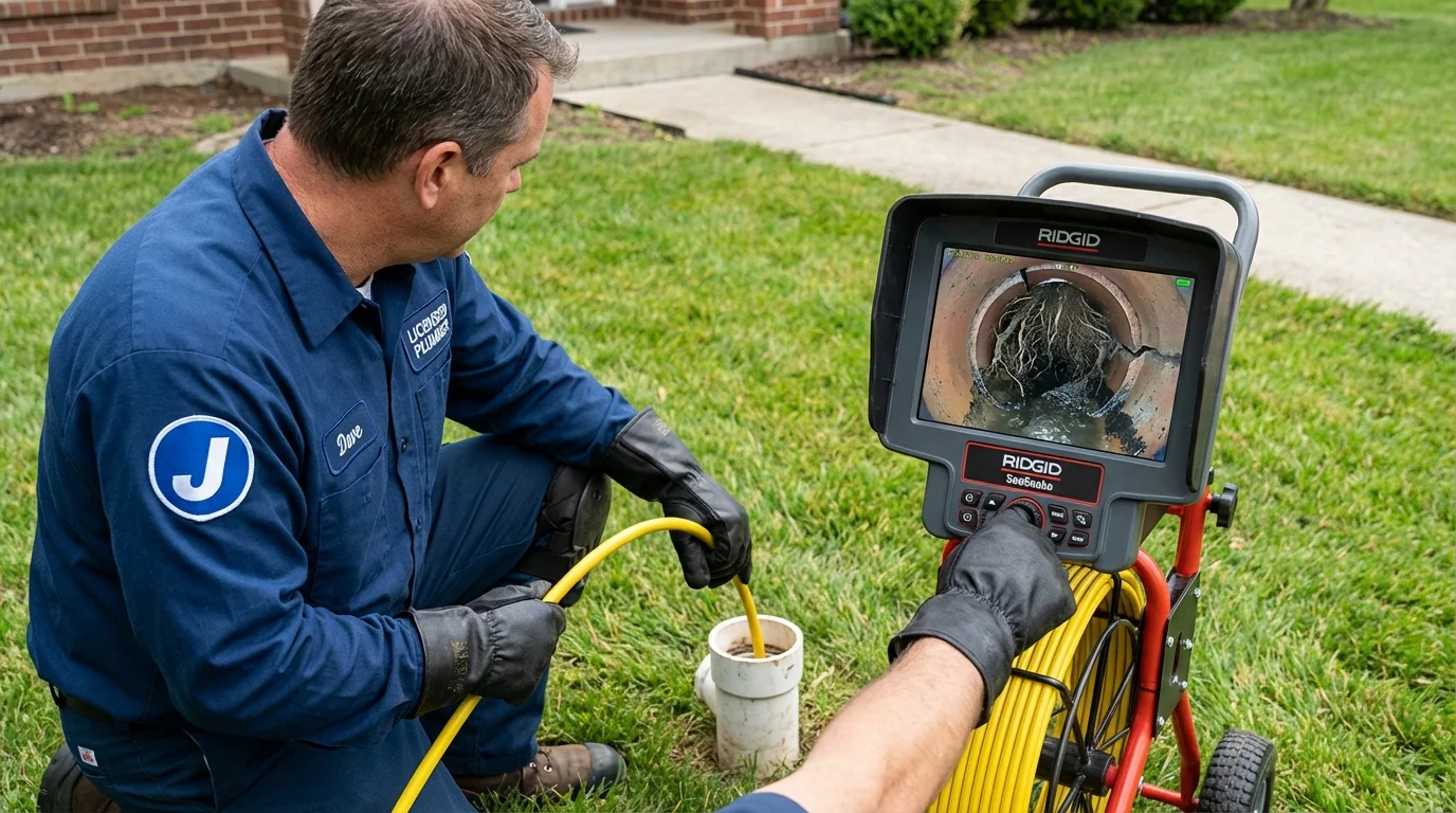 Sewer camera inspection being performed by Johns Plumbing LLC in Moweaqua